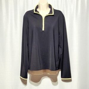 Athletech Black w/Green Trim Zip front Pullover (XL)